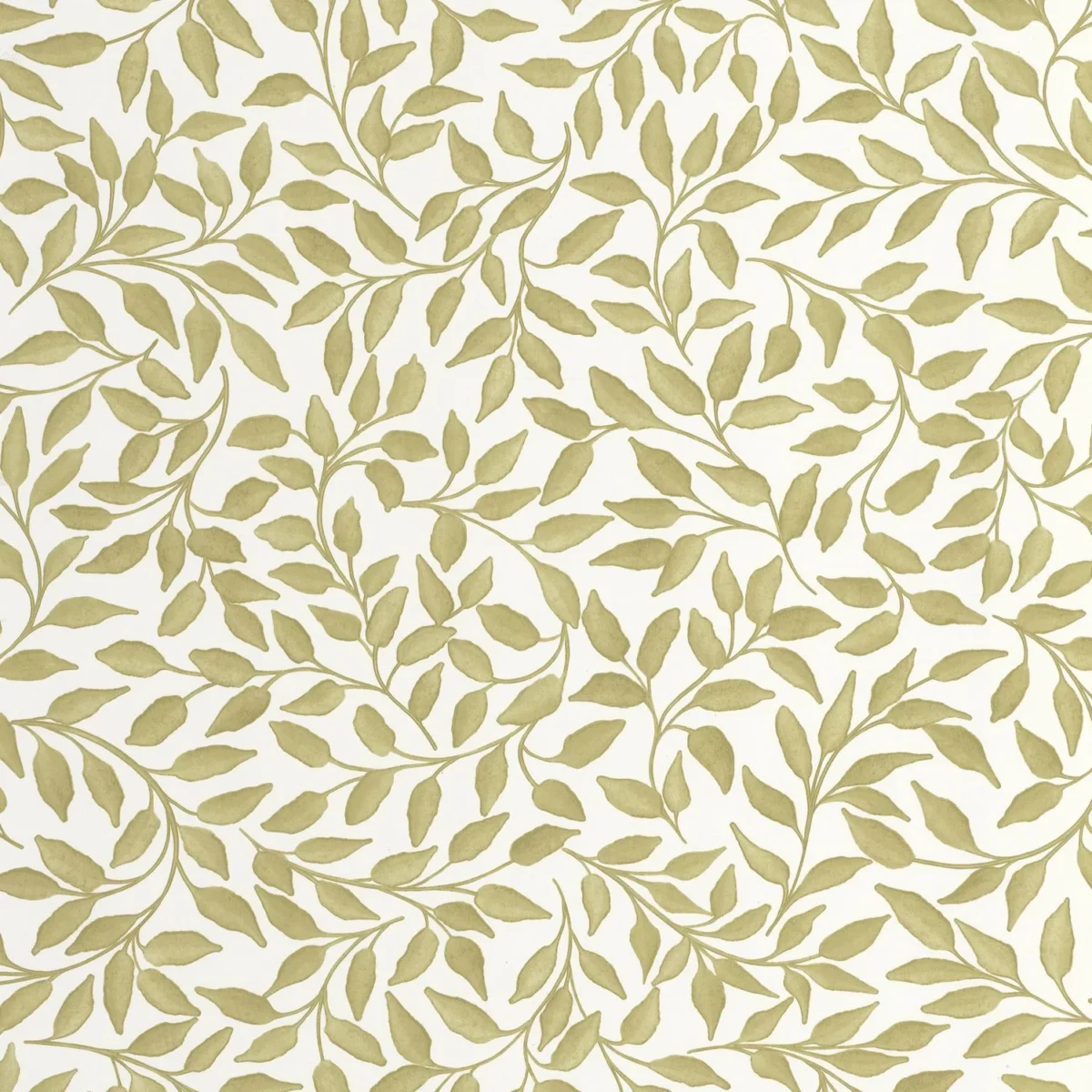 Printemps Wallpaper - Vert Kaki by green botanical wallpaper from caselio