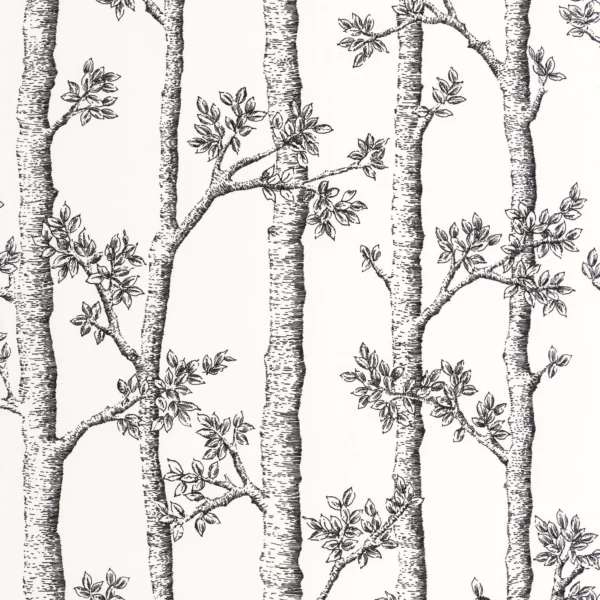 Automne Wallpaper - Blanc by white botanical wallpaper from caselio
