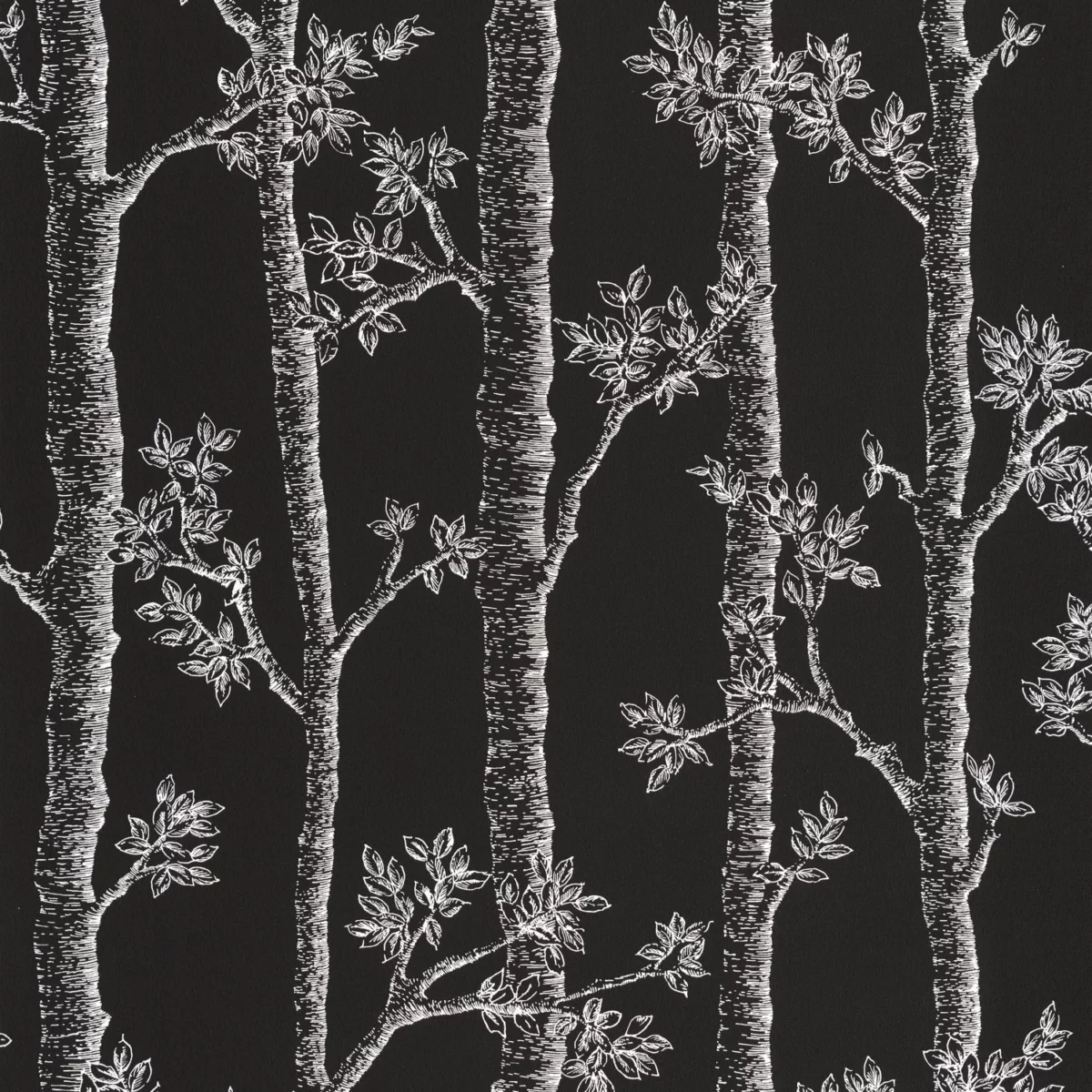 Automne Wallpaper - Noir by black-grey botanical wallpaper from caselio