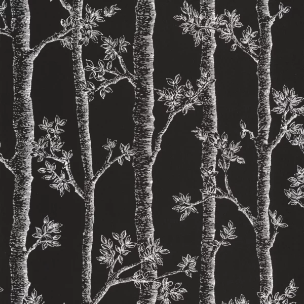 Automne Wallpaper - Noir by black-grey botanical wallpaper from caselio