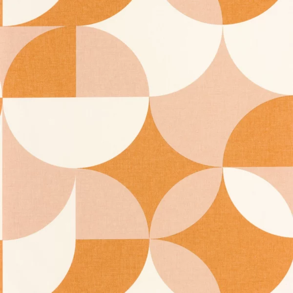 Charly Wallpaper - Orange Rose by orange geometric wallpaper from caselio