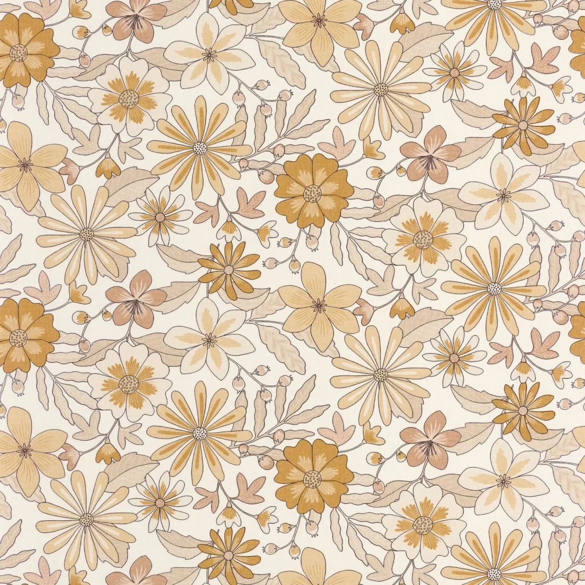 Emy Wallpaper - Jaune Rose by orange botanical wallpaper from caselio