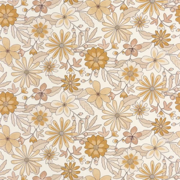 Emy Wallpaper - Jaune Rose by orange botanical wallpaper from caselio