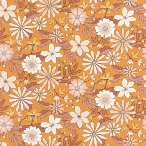 orange botanical wallpaper from caselio