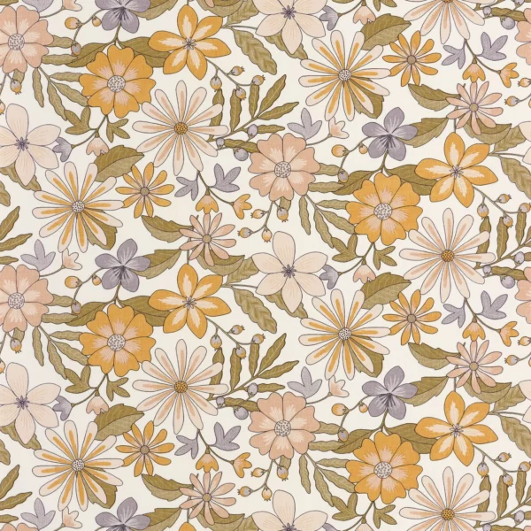Emy Wallpaper - Violet Vert by multicolour botanical wallpaper from caselio