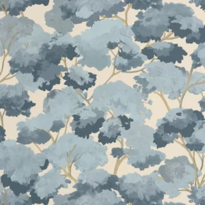 blue botanical wallpaper from caselio