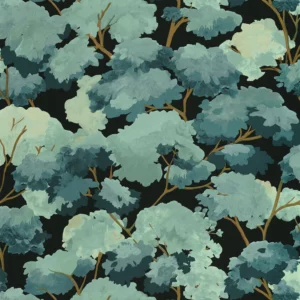 blue botanical wallpaper from caselio