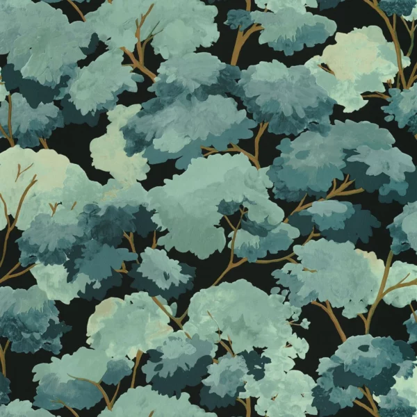 Ete Wallpaper - Vert Emeraude by blue botanical wallpaper from caselio