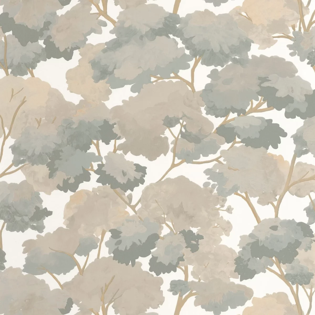 Ete Wallpaper - Gris Taupe by neutral botanical wallpaper from caselio