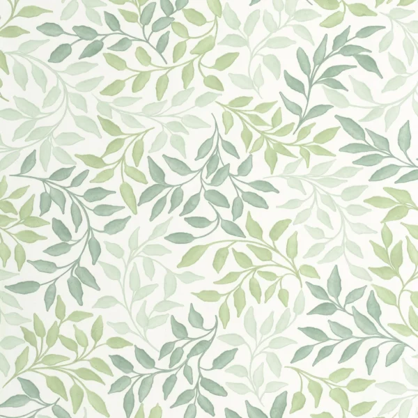 Printemps Wallpaper - Vert Bleu by blue botanical wallpaper from caselio