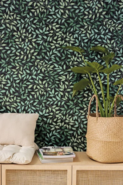 Printemps Wallpaper - Vert Emeraude Nacre by Printemps Wallpaper - Vert Emeraude Nacre from