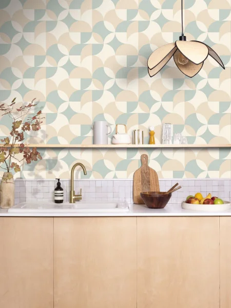Charly Wallpaper - Beige Bleu by Charly Wallpaper - Beige Bleu from
