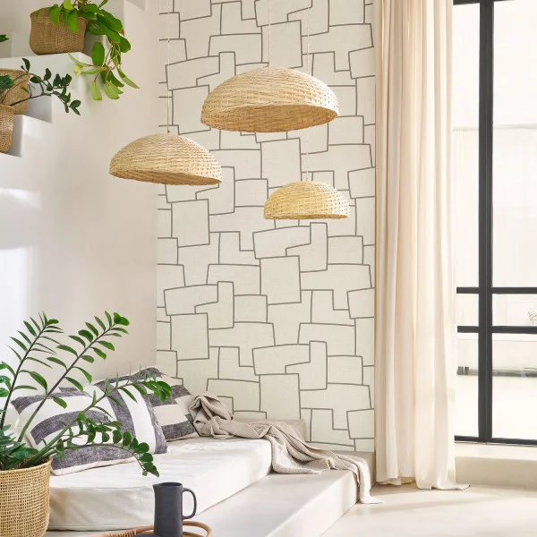 Inca Wallpaper - Grege / Noir by Inca Wallpaper - Grege / Noir from