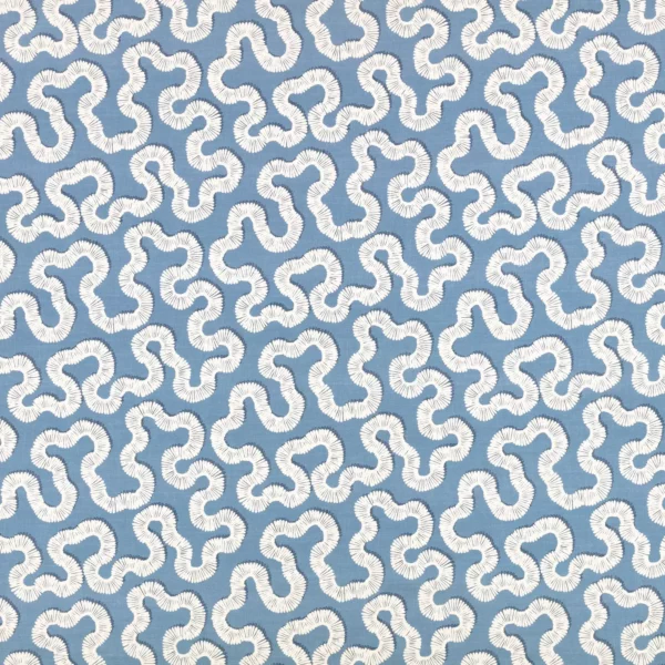 Kezia Fabric - Boathouse Blue by blue misc cotton fabric from Romo