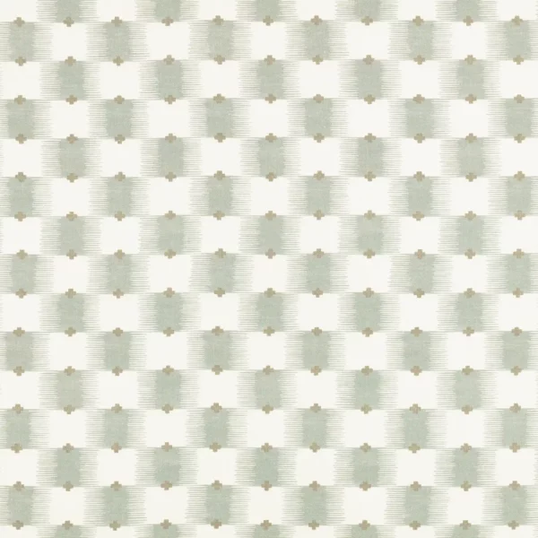 Ziri Fabric - Mineral by blue checked cotton fabric from Romo