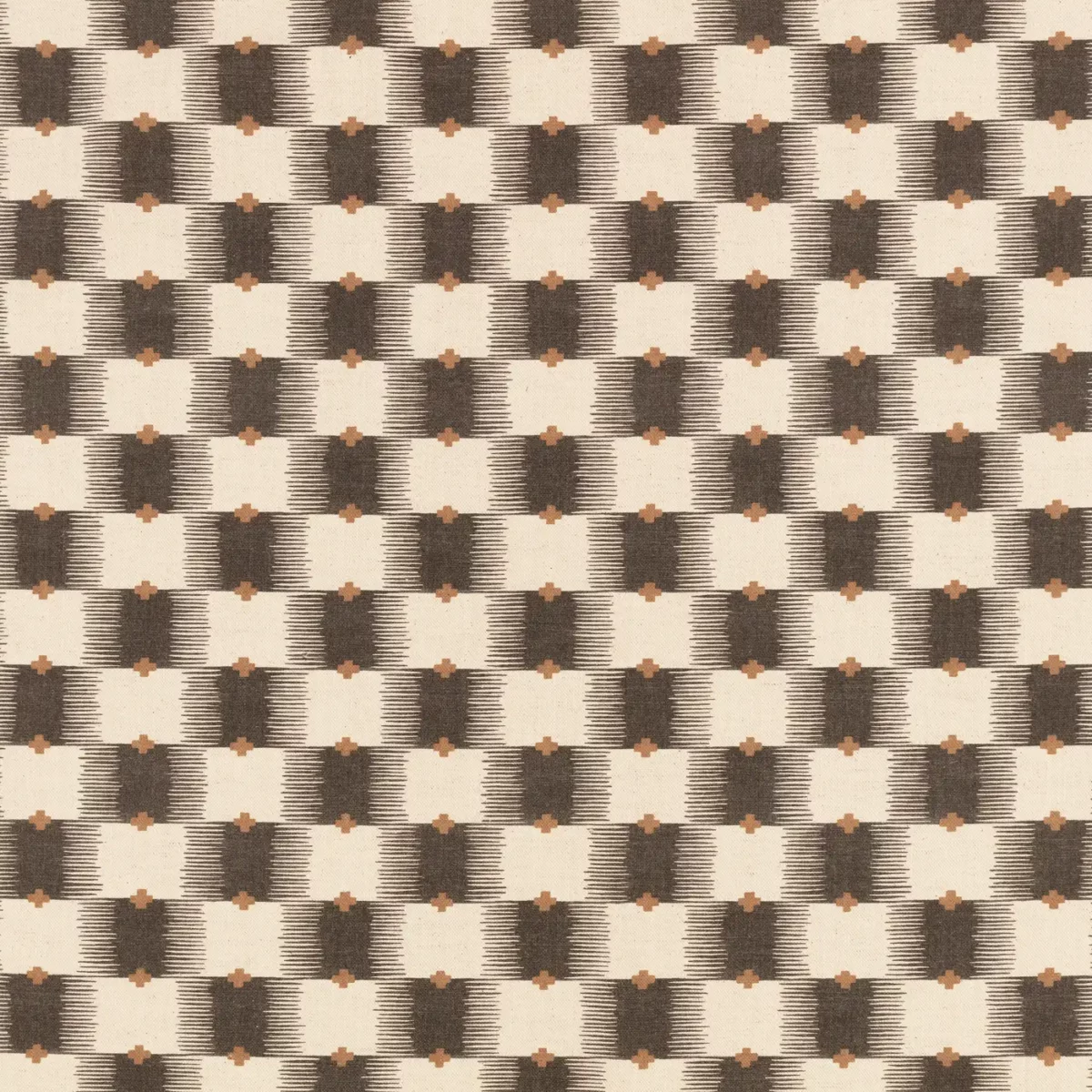 Ziri Fabric - Chia by brown checked cotton fabric from Romo