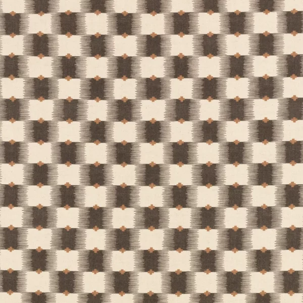Ziri Fabric - Chia by brown checked cotton fabric from Romo