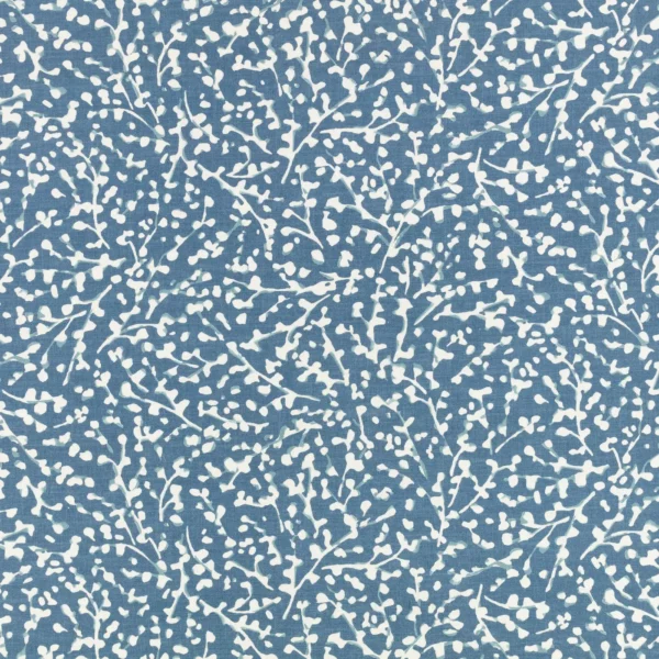 Eleni Fabric - Buxton Blue by blue misc cotton fabric from Romo