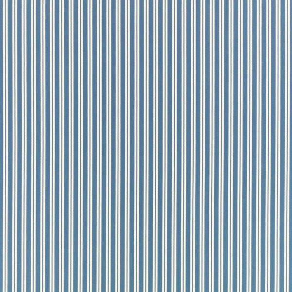 Obie Fabric - Buxton Blue by blue striped cotton fabric from Romo