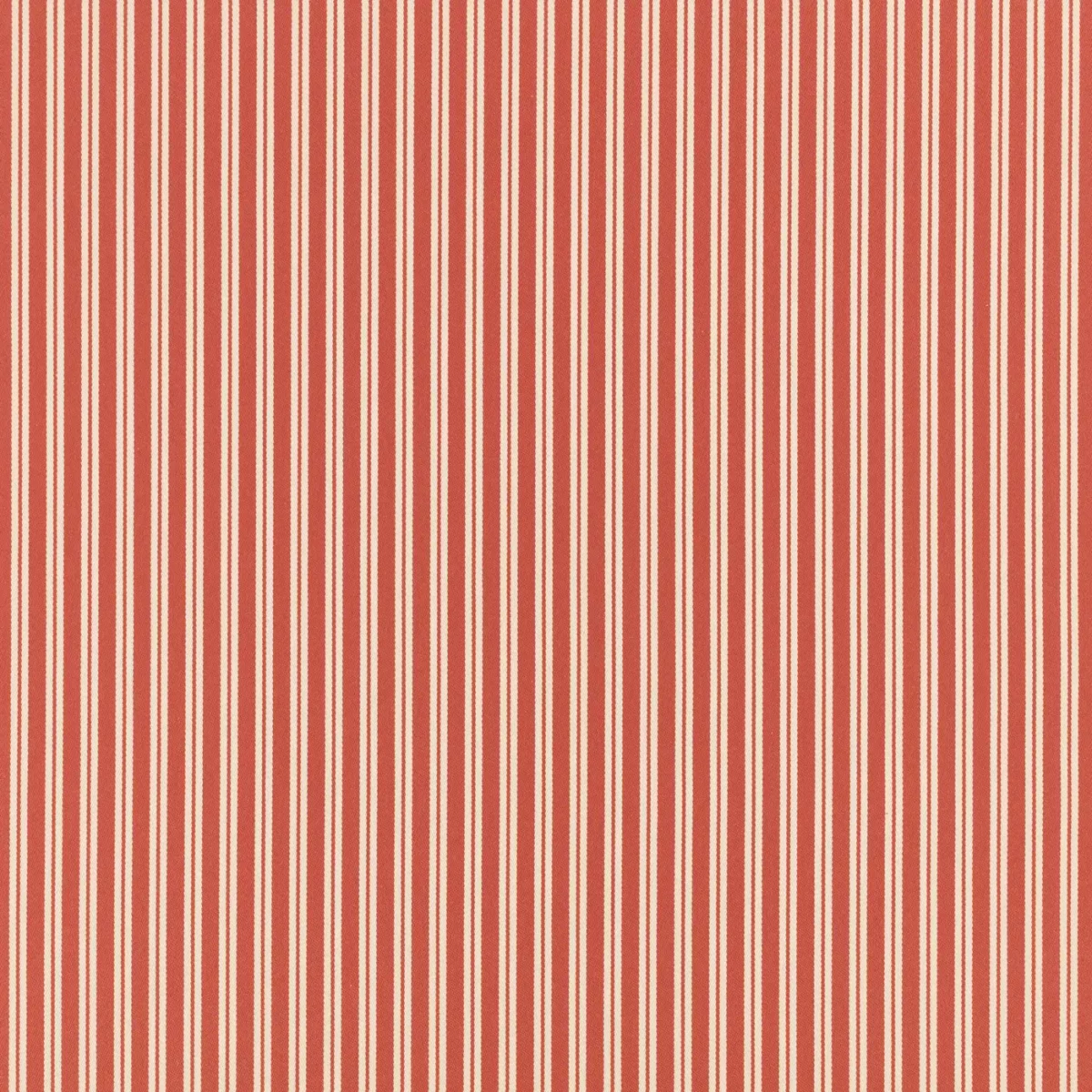 Obie Fabric - Pimento by red striped cotton fabric from Romo