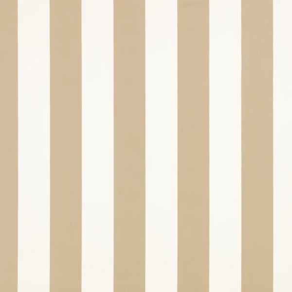 Aron Fabric - Jute by neutral striped cotton fabric from Romo