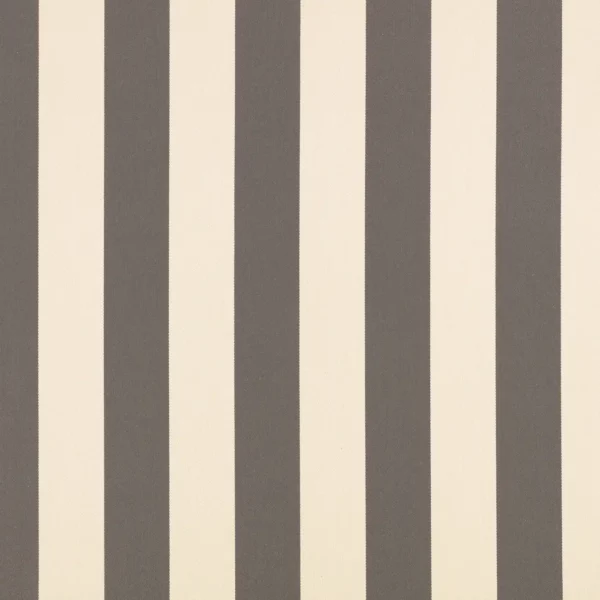 Aron Fabric - Slate by black-grey striped cotton fabric from Romo