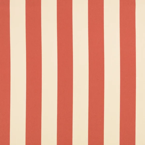 Aron Fabric - Pimento by red striped cotton fabric from Romo