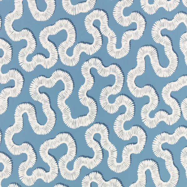Kezia Wallpaper - Boathouse Blue by blue misc wallpaper from romo