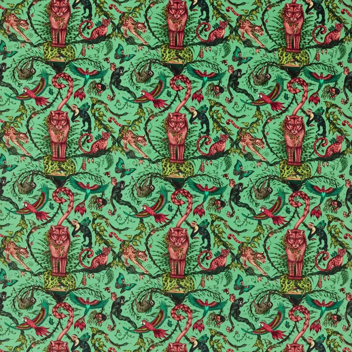 green animal velvet-chenille fabric from Emma Shipley