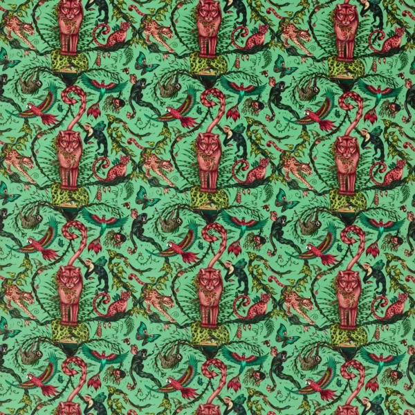 green animal velvet-chenille fabric from Emma Shipley