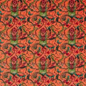 orange animal velvet-chenille fabric from Emma Shipley