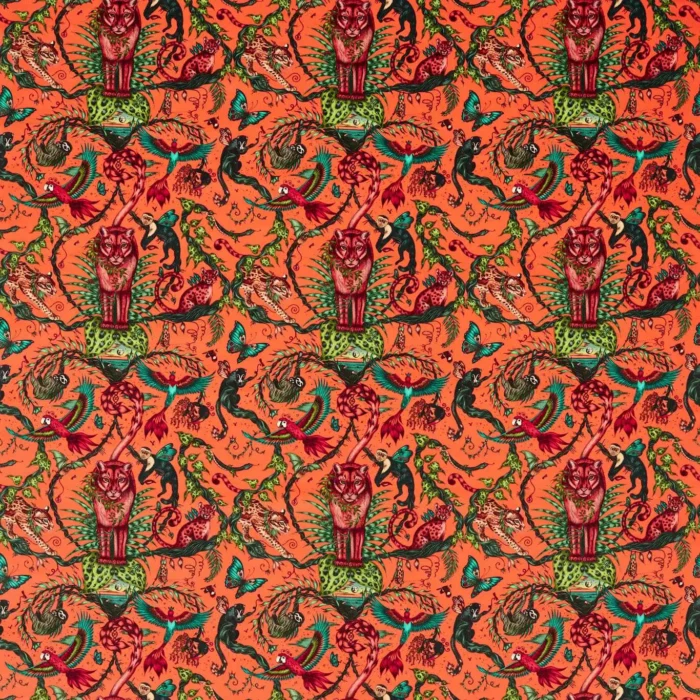 Bosque Dreams Velvet Fabric - Coral swatch