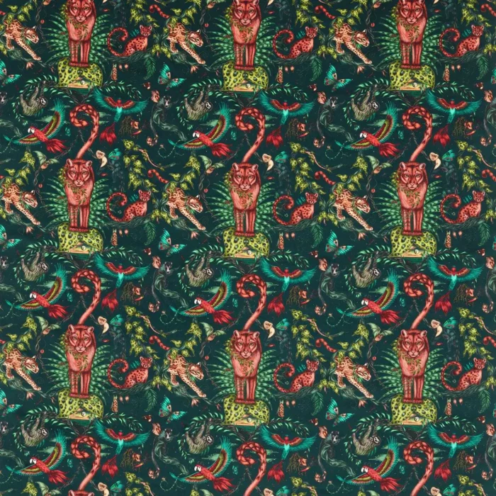 Bosque Dreams Velvet Fabric - Forest swatch