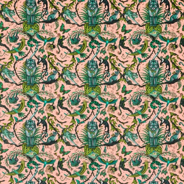 pink animal velvet-chenille fabric from Emma Shipley