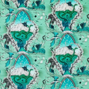 blue animal velvet-chenille fabric from Emma Shipley