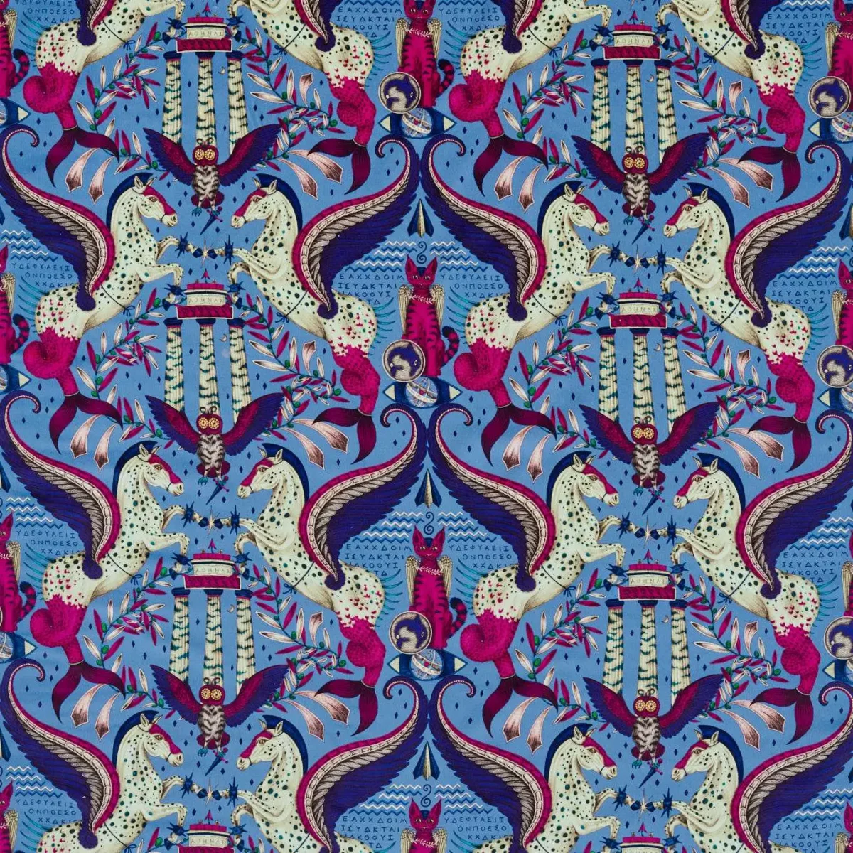 Odyssey Mythos Velvet Fabric - Periwinkle by purple animal velvet-chenille fabric from Emma Shipley