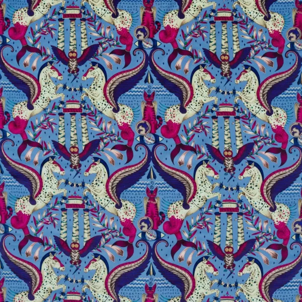 Odyssey Mythos Velvet Fabric - Periwinkle by purple animal velvet-chenille fabric from Emma Shipley