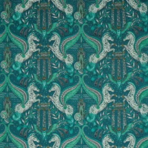 green animal jacquard fabric from Emma Shipley