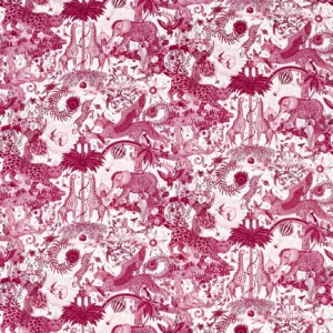 red animal cotton fabric from Emma Shipley