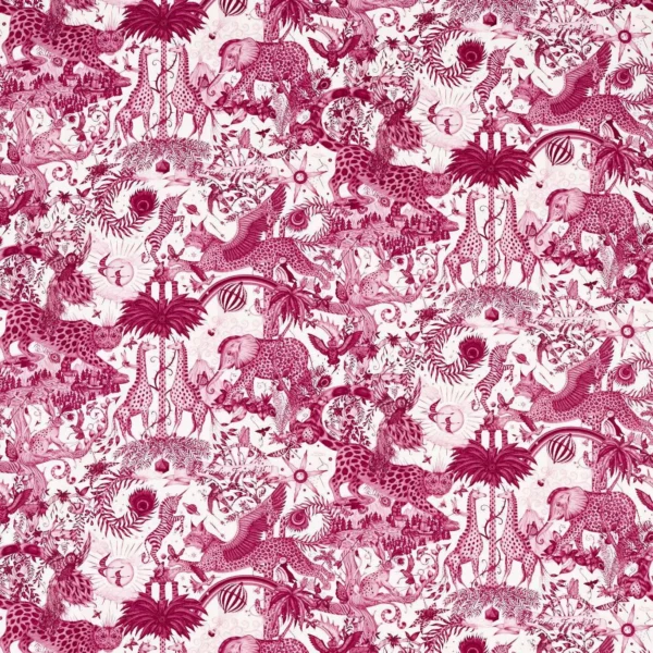 red animal cotton fabric from Emma Shipley