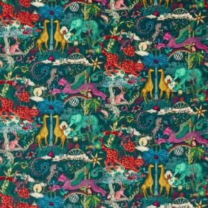 multicolour animal velvet-chenille fabric from Emma Shipley