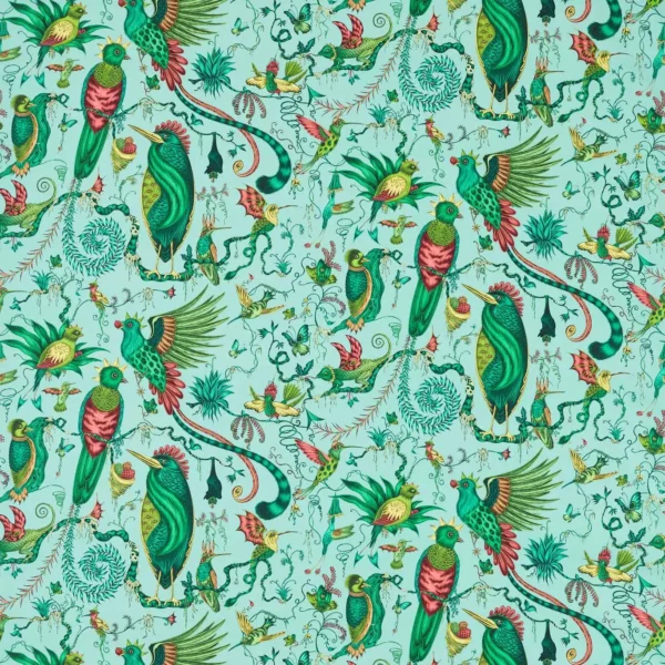 green animal cotton fabric from Emma Shipley
