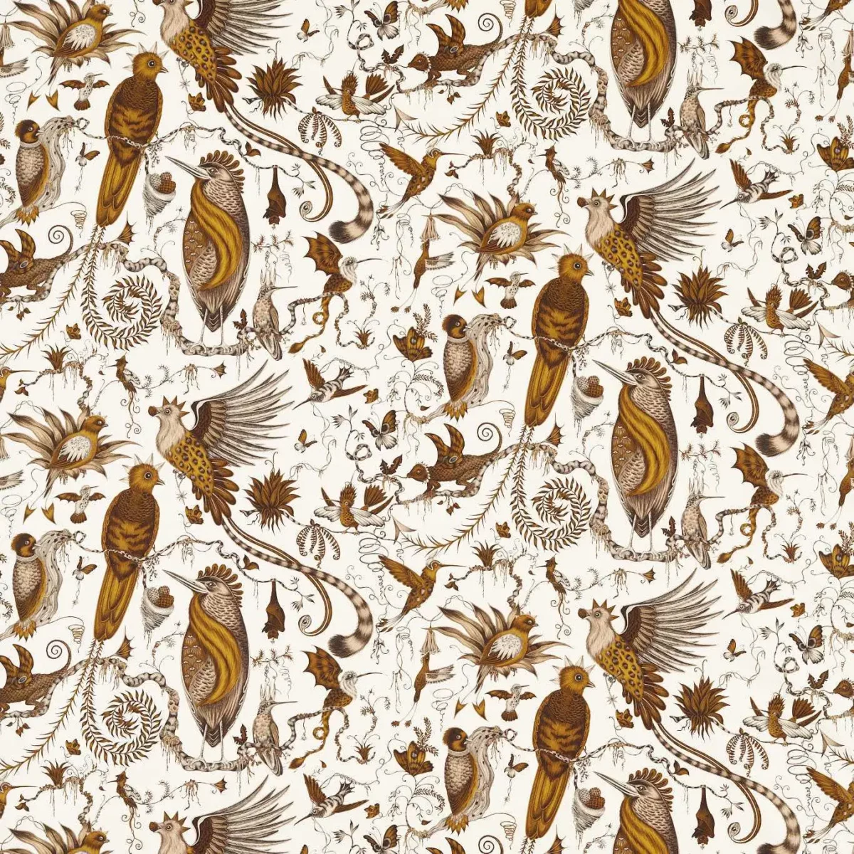 brown animal cotton fabric from Emma Shipley