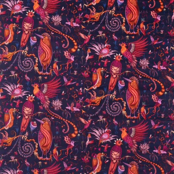 Quetzal Velvet Fabric - Violet by purple animal velvet-chenille fabric from Emma Shipley