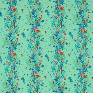 blue animal cotton fabric from Emma Shipley