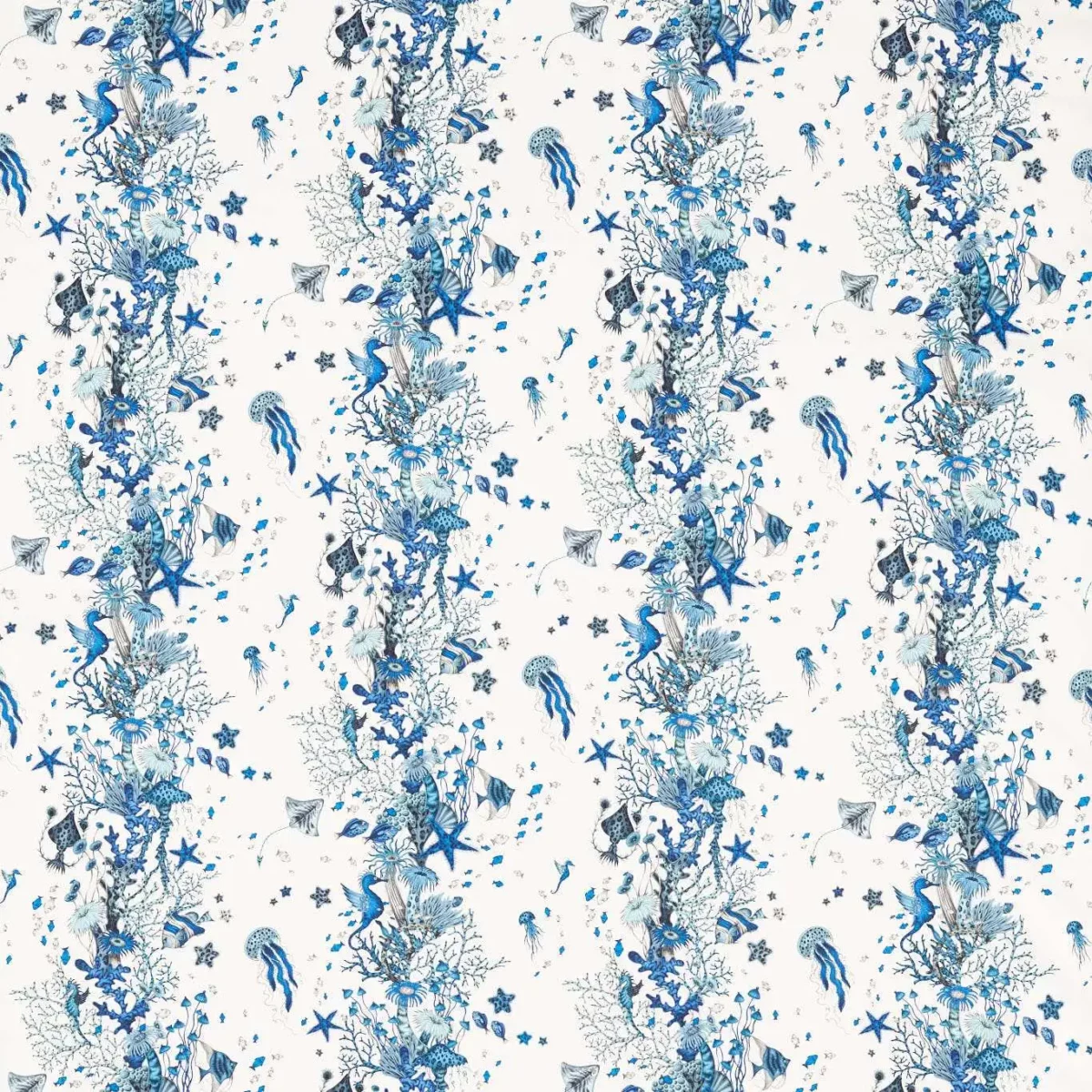 Seaforest Fabric - Blue by blue animal cotton fabric from Emma Shipley