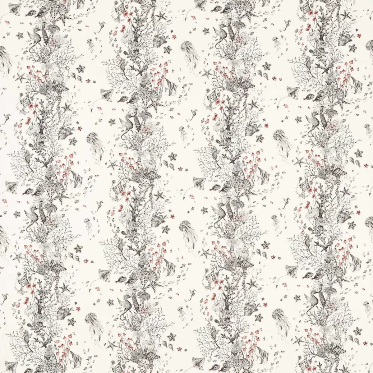 black-grey animal cotton fabric from Emma Shipley