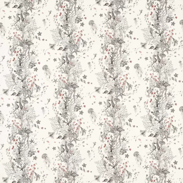 black-grey animal cotton fabric from Emma Shipley
