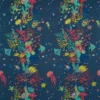 blue animal embroideried fabric from Emma Shipley
