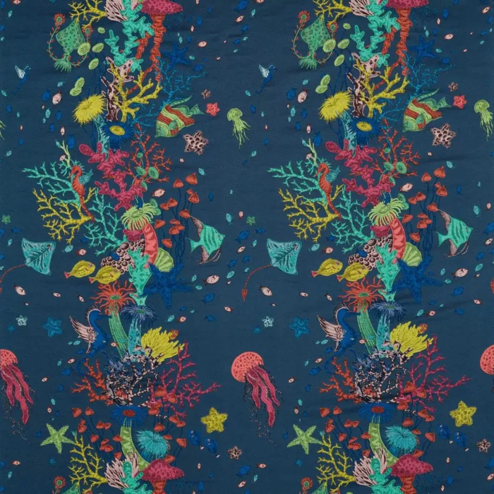 Seaforest Jacquard Fabric - Navy swatch